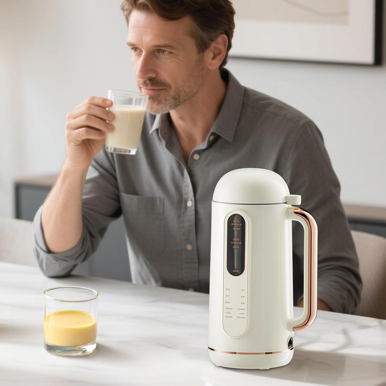 Blender Automatic Multifunctional, Soy Milk Maker Machine for Home Use, Includes Automatic Cleaning, Touch Control, Us Plug, Capacity 30.4 Fl Oz / 900 Ml for 4-5 People