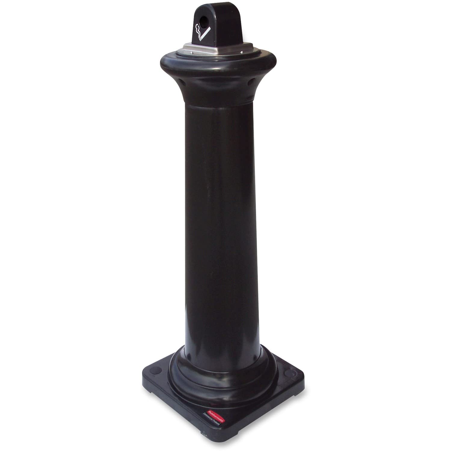 Rubbermaid Commercial Products GroundsKeeper Tuscan Smoking Receptacle Black Metal Outdoor for Parks/Outdoor Shopping Malls/Hotels