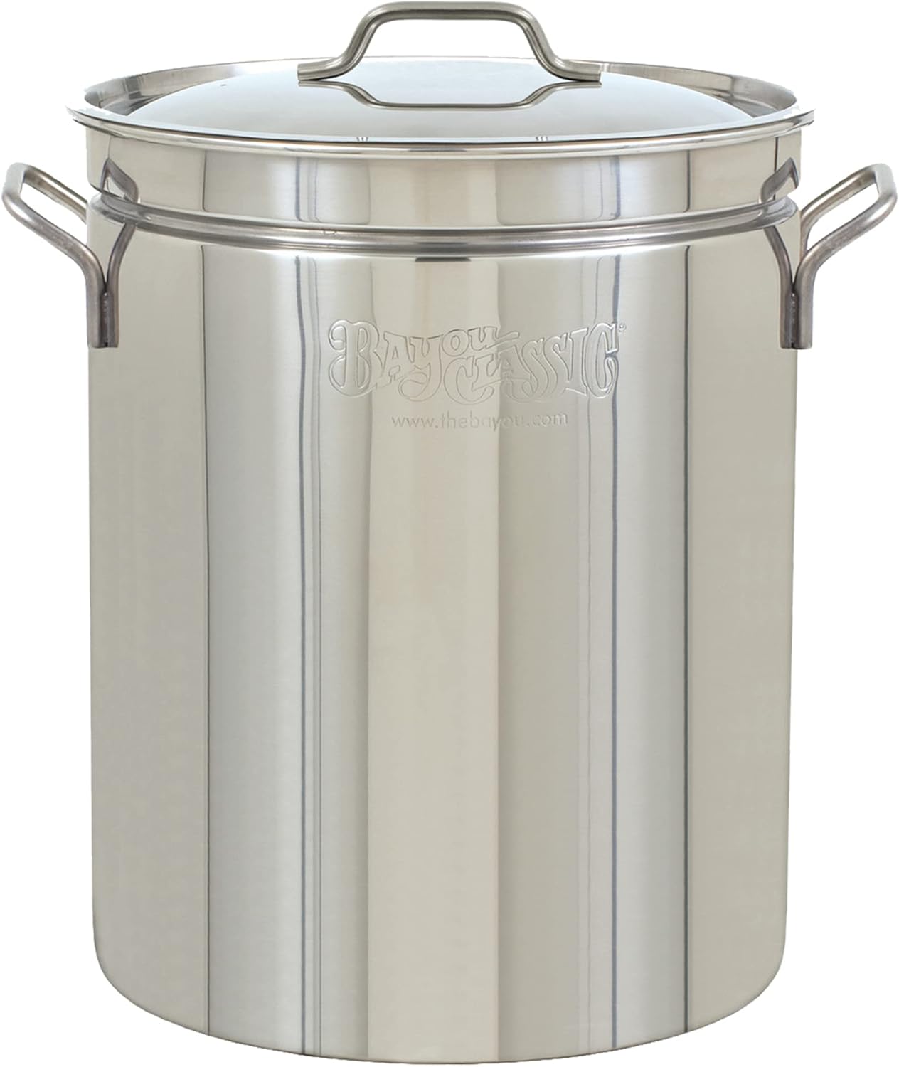 Bayou Classic 1044 44-qt Stainless Stockpot Features Heavy Welded Loop Handles Vented Lid Perfect For Boiling Shrimp Seafood Vegetables Tamales and Peanuts