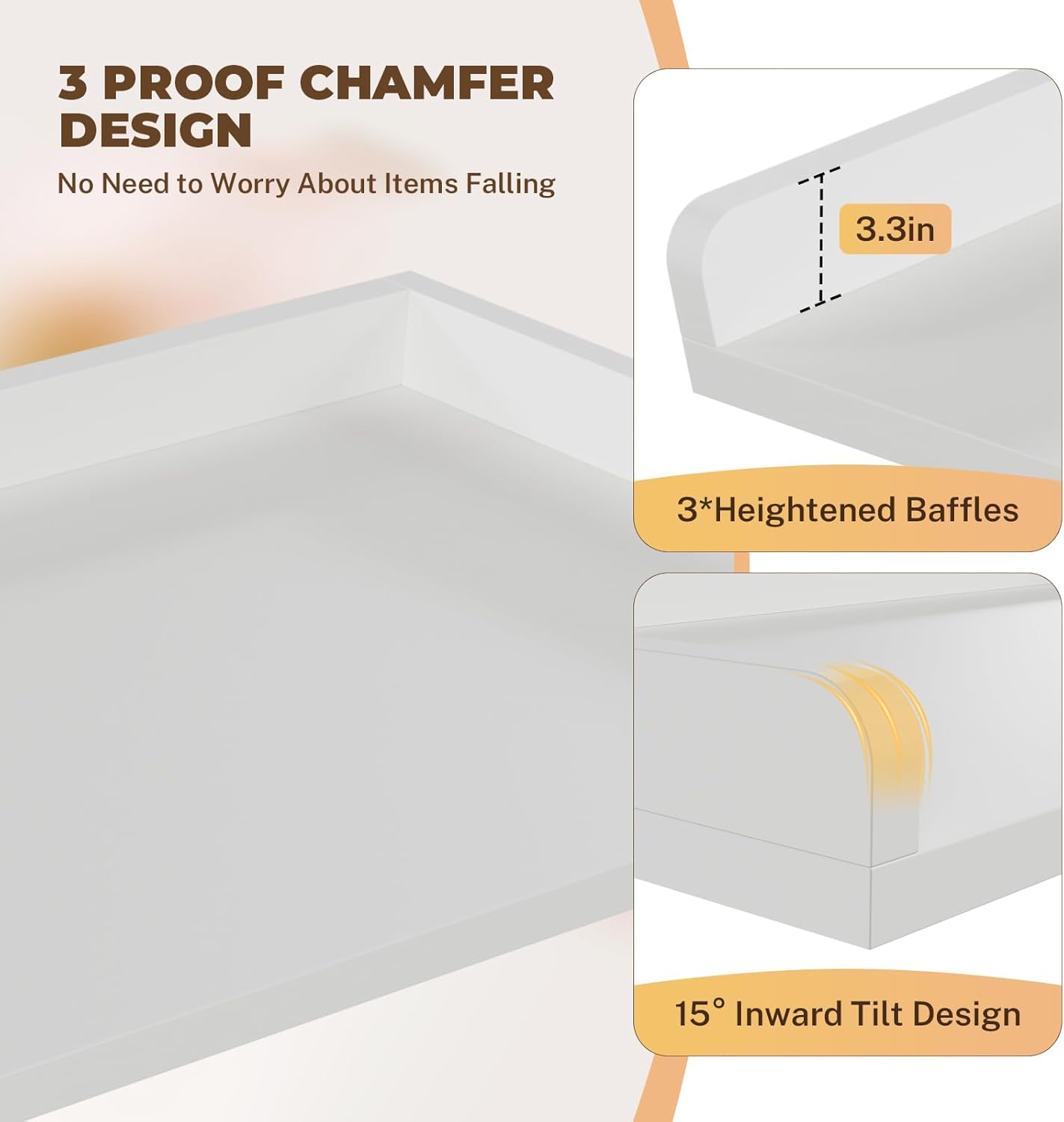 Dollate Washer Dryer Countertop with Edge, Laundry Room Shelf Topper for Washer & Dryer, 54