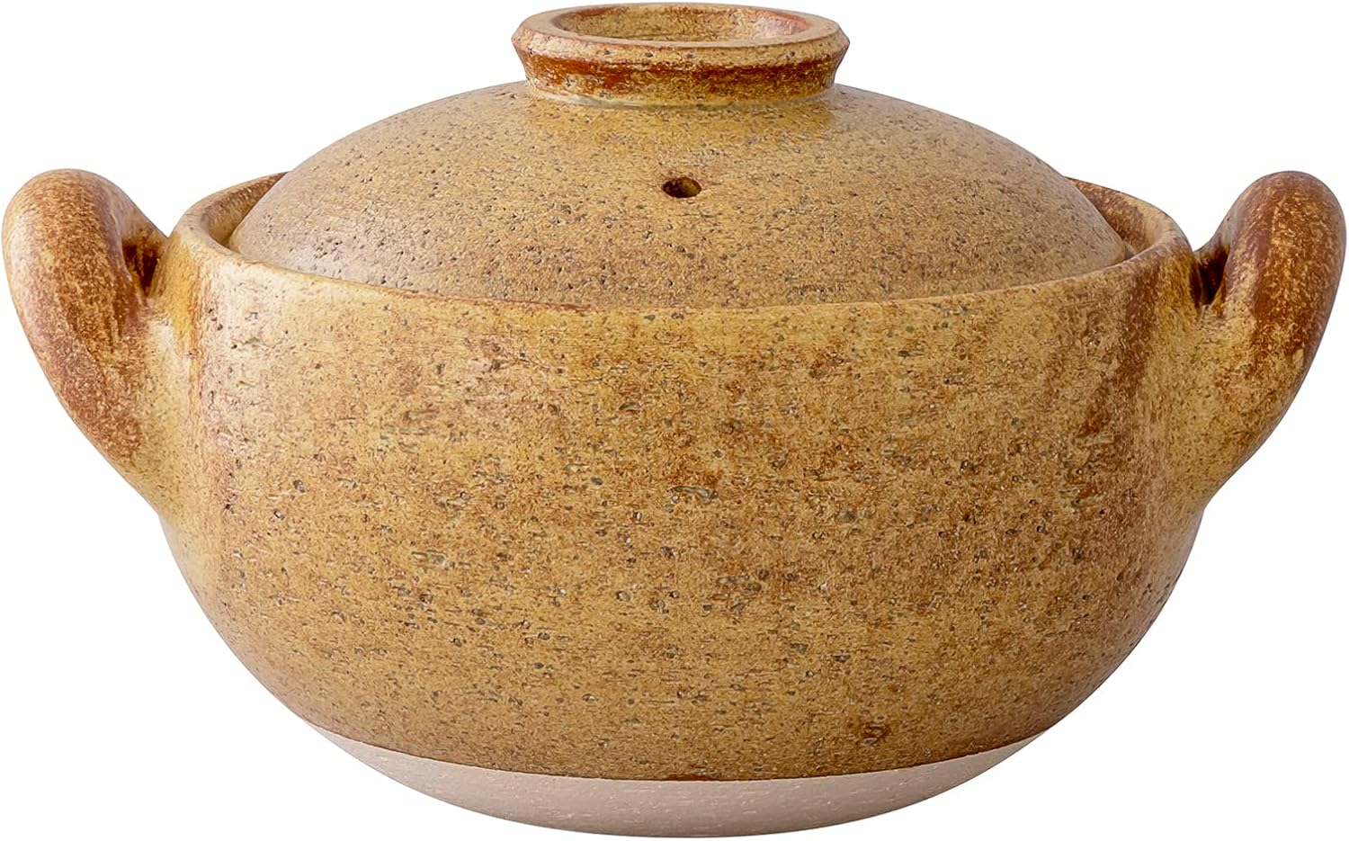 Hasegatani Pottery ACT-31 Miso Soup Pot, Earthenware Pot, Large, For 3 to 4 People, Approx. 9.1 inches (23 cm), Approx. 60.9 fl oz (1,800 ml), Direct Fire, Empty Fired OK, Yellow