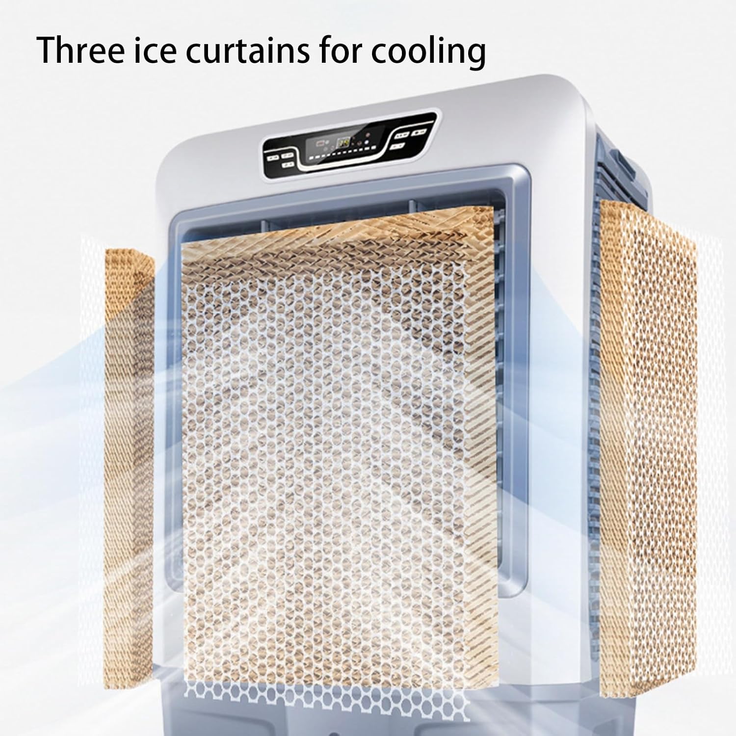 3 in 1 Air Conditioners, Portable Swamp Cooler with Large Water Tank and LED Screen, Evaporative Air Cooler for Room Bedroom Office(76 * 50 * 150cm)
