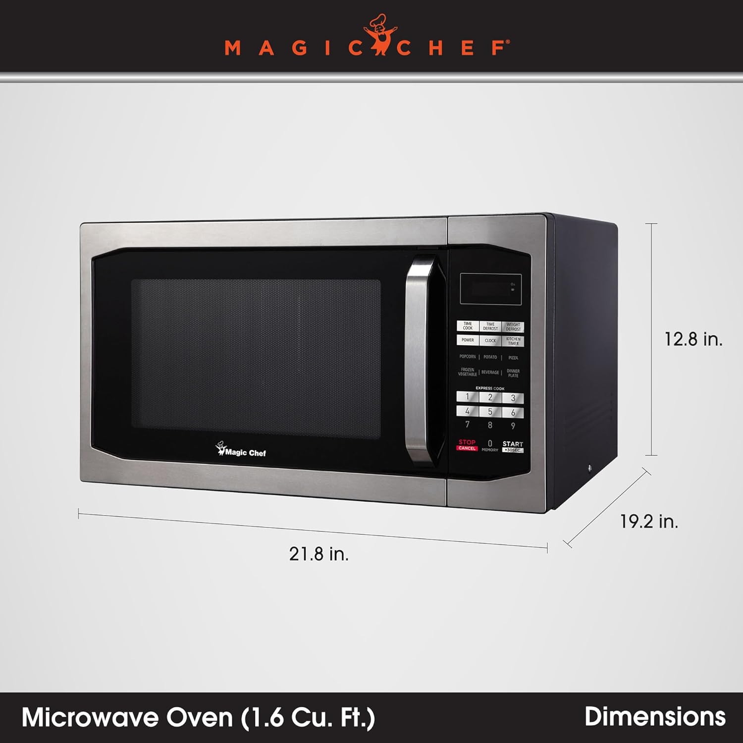1.6 cu. ft. Countertop Microwave with Stainless Door