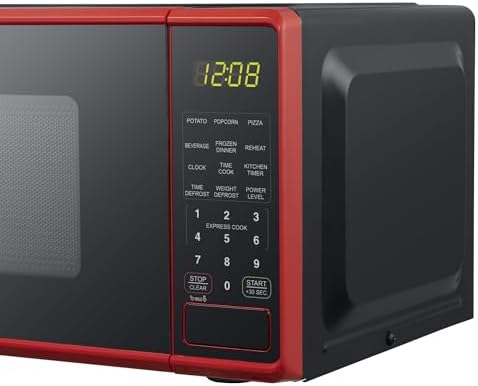 0.7 cu. ft. Countertop Microwave Oven, 700 Watts， New (Color : Red)