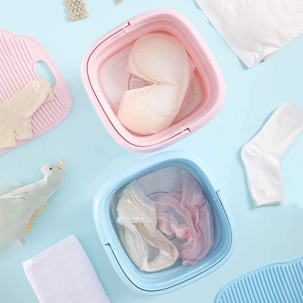 Portable Mini Washing Machine Folding Lightweight Travel Laundry Tub for Camping Dorms Apartments College Trip (Color : Green)