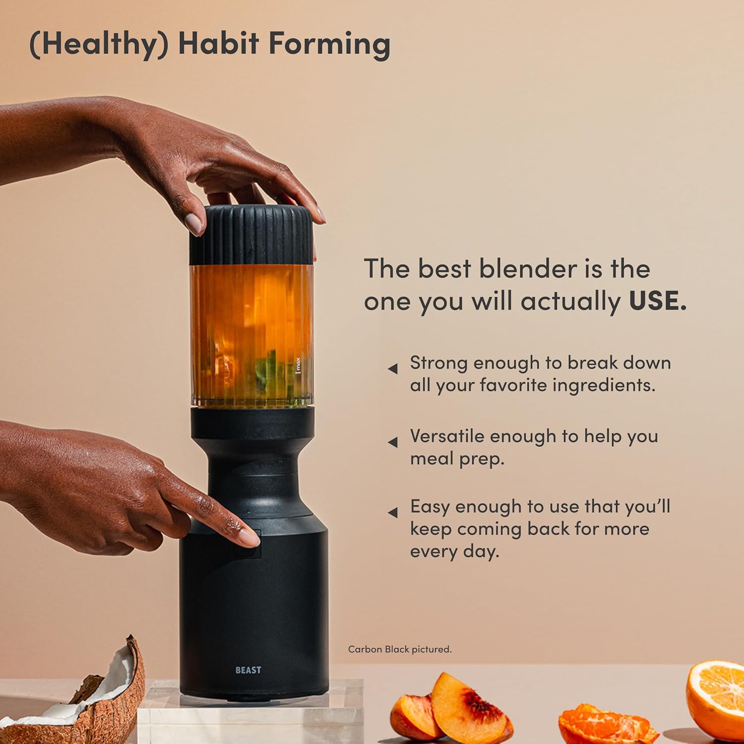 The Beast Mini Blender Plus | Mini Countertop Kitchen Blender | Blend Smoothies and Shakes, Dressings, Sauces, Dips | Extra Vessels, Straw Cap and Straws Included | 600W (Cloud White)