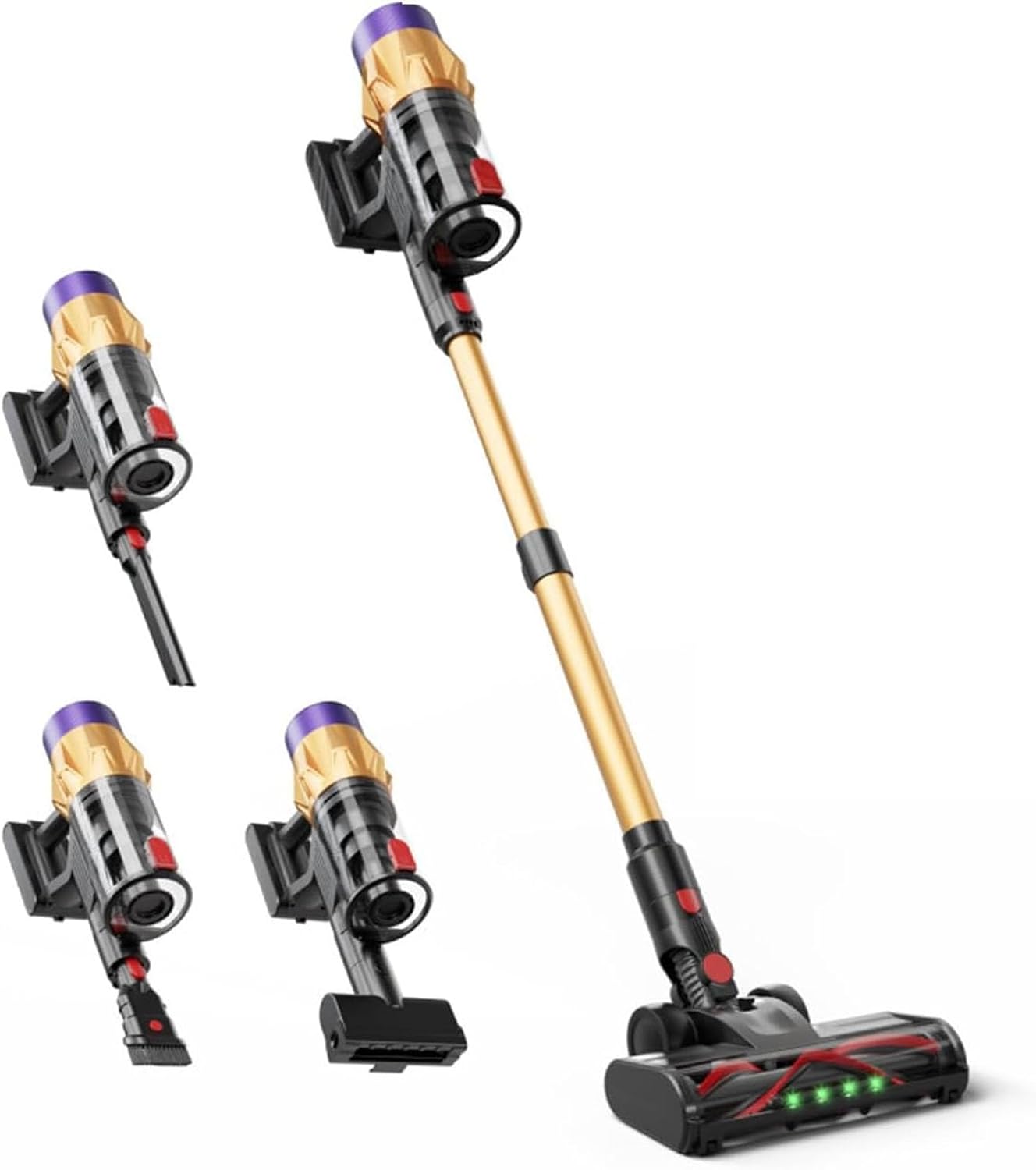 Cordless Vacuum Cleaner 550W 35KPa, Touch Screen Stick Vacuum with 50-Min Runtime, Lightweight Self-Standing Design, Wall-Mount Charging, Powerful Pet Hair & Home Carpet Cleaning