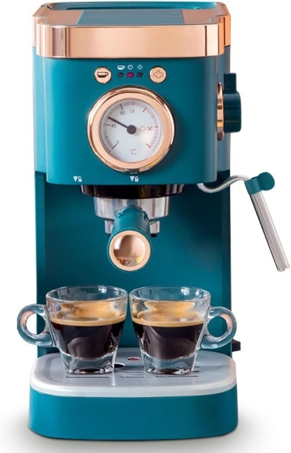 Fully automatic steam milk frother coffee machine small retro coffee pot Italian electric espresso machine home appliances