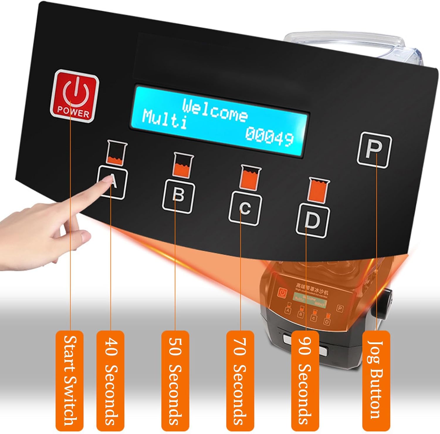 1500 W Classic Blenders for Kitchen,Professional High Speed Countertop Blender,Multi Functional,One Click Cleaning,for Milk Tea Shops Dessert Shops