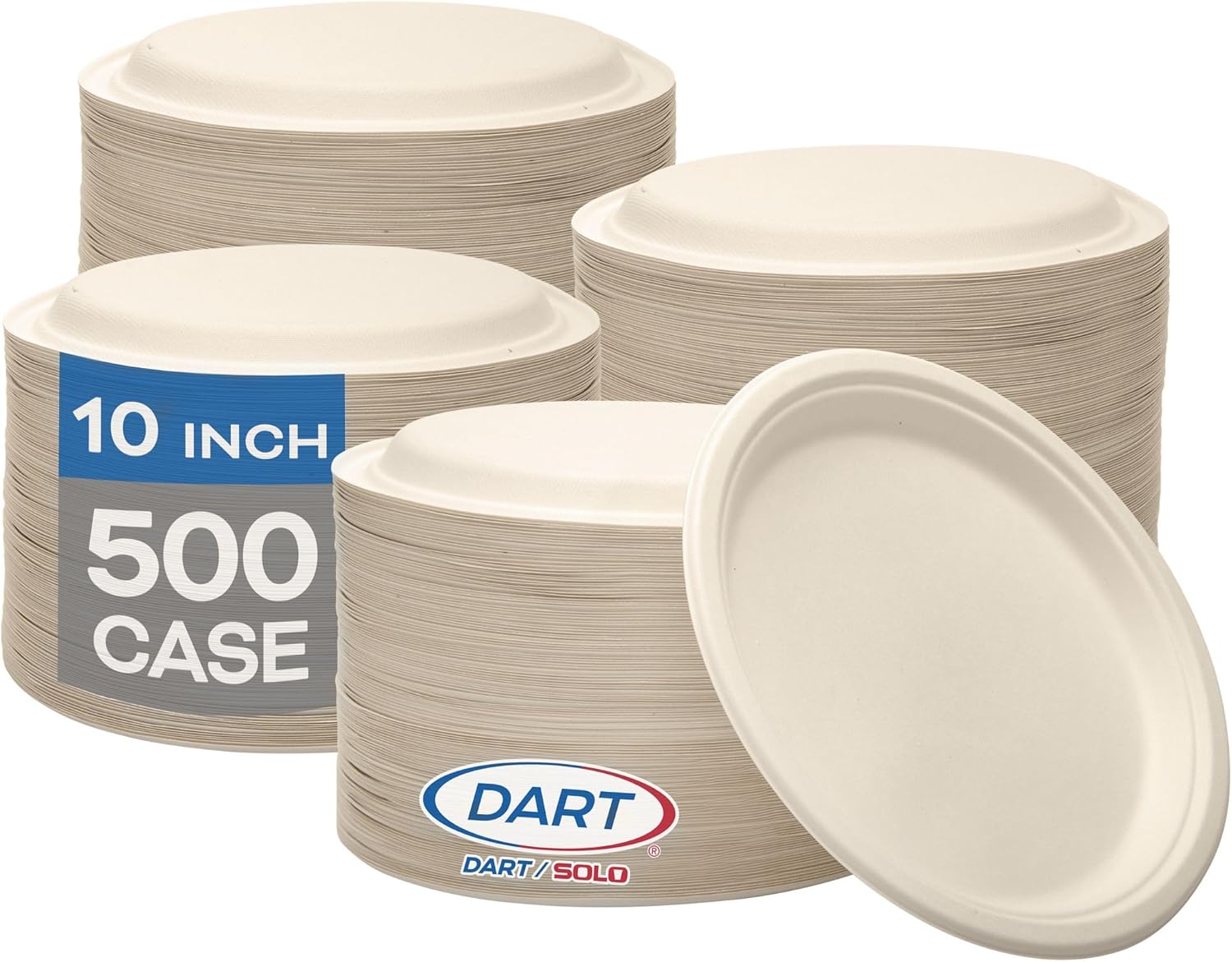 Dart 10FBRP1 10.2 in. Diameter ProPlanet Seal Compostable Fiber Dinnerware Plate - Natural (500/Carton)