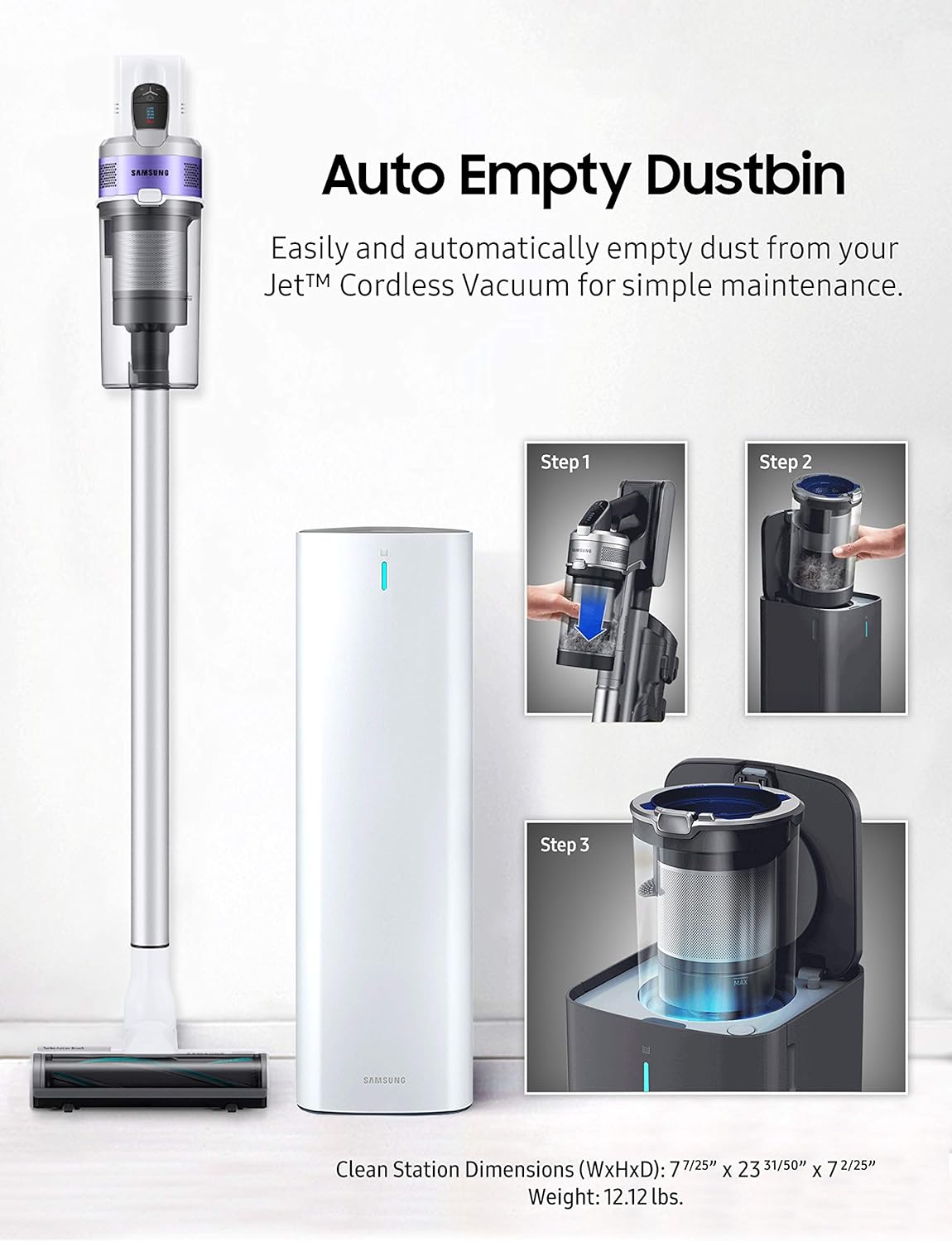 Samsung 70 + CS Bundle Jet Cordless Stick Vacuum, Violet