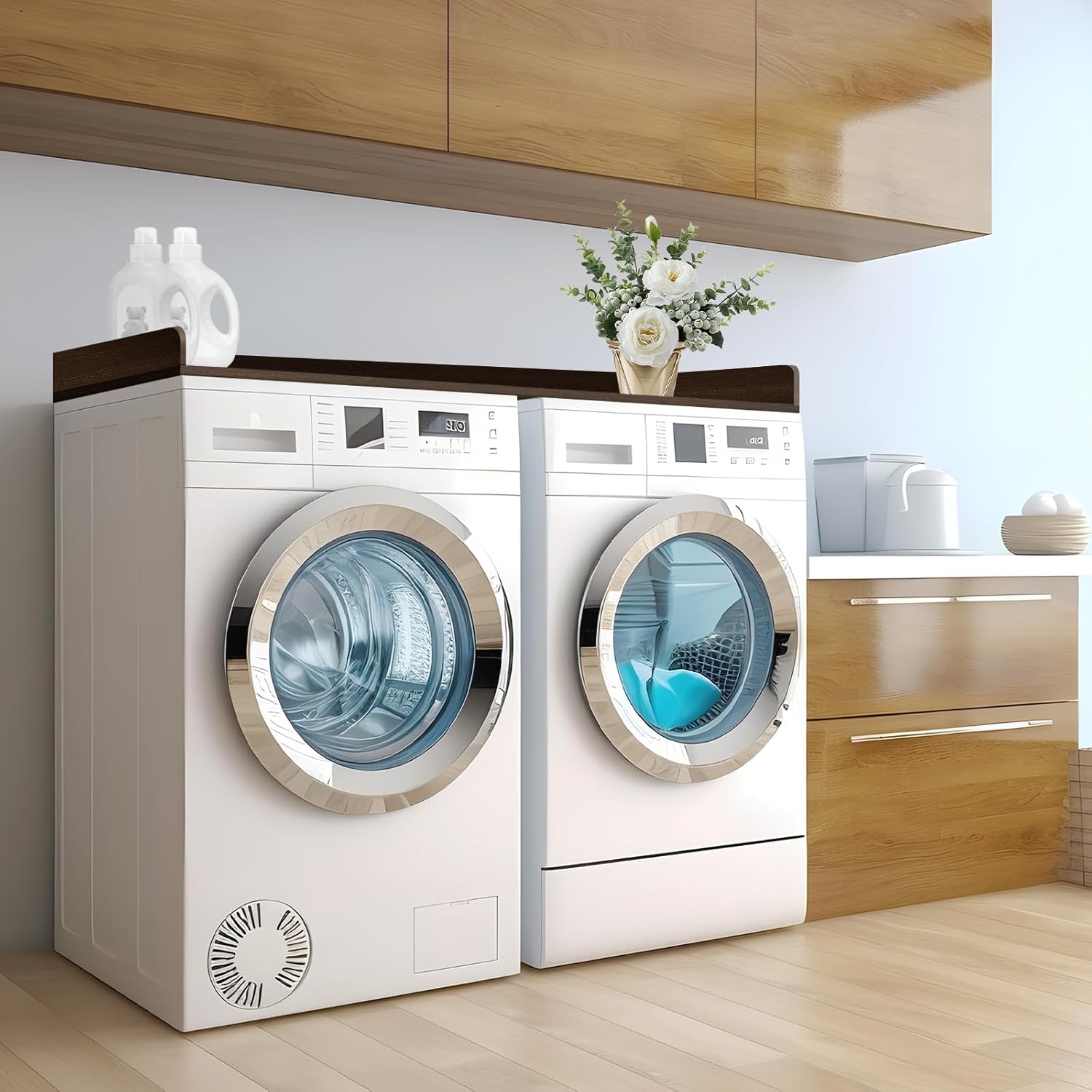 Washer Dryer Countertop,Laundry Countertop with Edge Rails,27.5