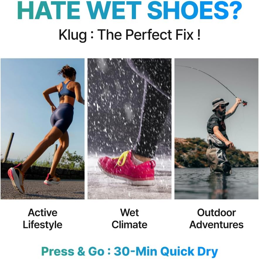 Klug Portable Dryer, 2-in-1 Clothes & Shoe Dryer, for Boot, Sneakers, Work Boots, Swimwear, Winter Wear, Silent, Extendable, Auto Timer, Dries Shoes in 30 Minutes