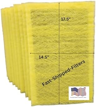 Fast-Shipped-Filters 10 Pack 16x20 Replacement Filter Pads Compatible with MicroPower Guard One Hour Air Cleaner 16x20 Refill Yellow