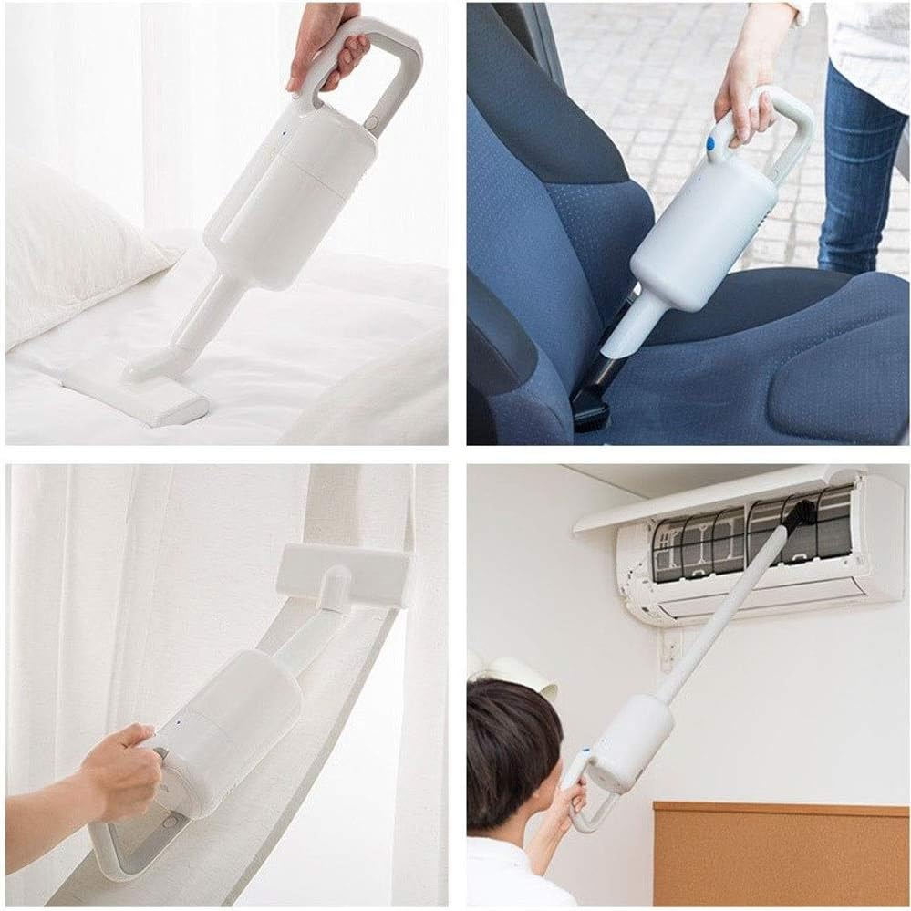 Hand Held Vacuum, Hand Vacuum Cordless with High Power, Mini Vacuum Cleaner Handheld Powered by Li-ion Battery Rechargeable Quick Charge Tech, for Home Cleaning. (Color : White)