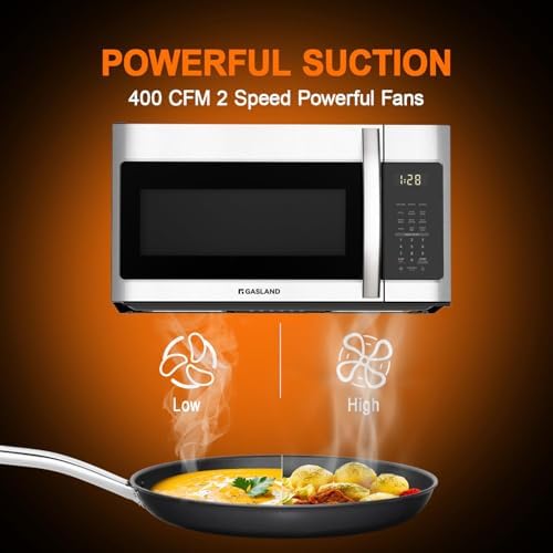 GASLAND 30 Inch Over the Range Microwave Oven+30 Inch Gas Cooktop, PRO GH3305SF 5 Burner Gas Stovetop