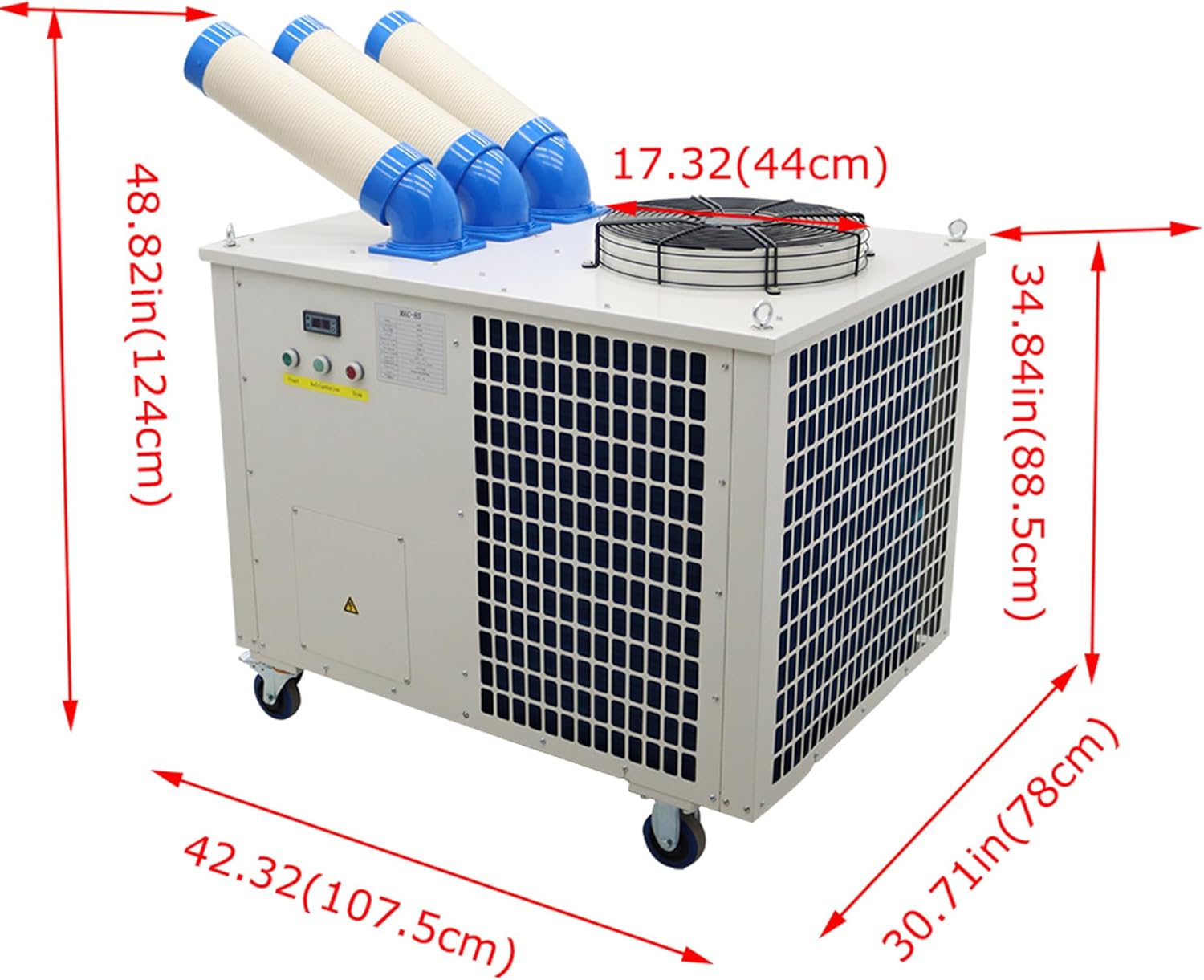 Industrial Air Conditioner Outdoor Indoor Spot Mobile Air Cooler 1550m³/h with Three Tubes 220V