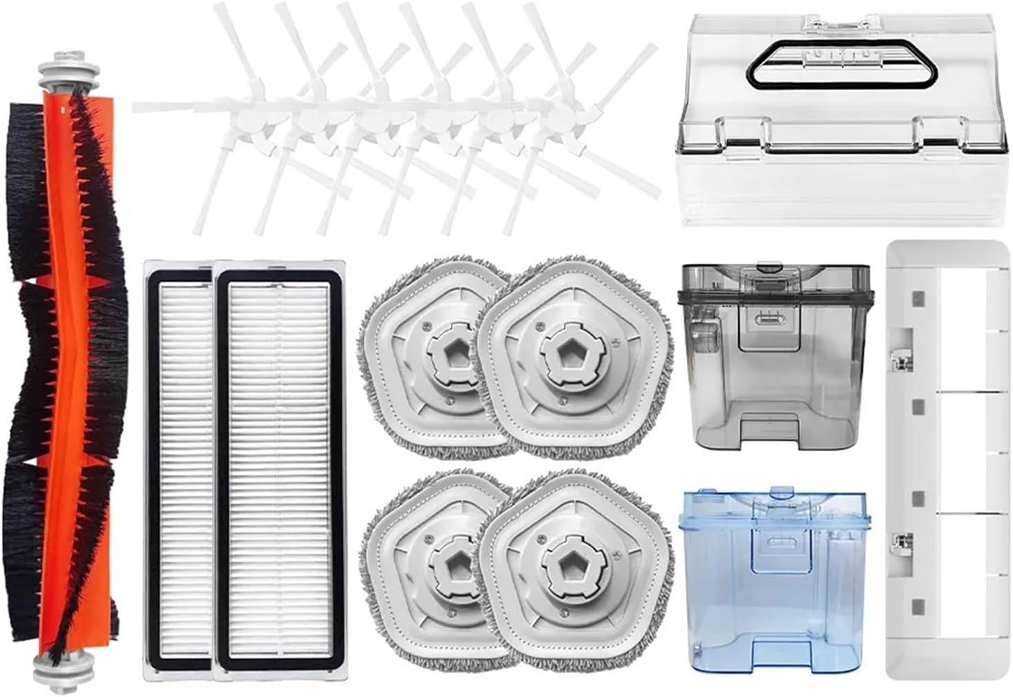 SteFik Robot Sweeper Spare Parts Kits. Compatible for Dreame Bot W10 / W10 PRO Accessories Robot Vacuum Cleaner, HEPA Filter Main Side Brush Mop Cloth Pad Replacement Parts (Color : 20pcs)