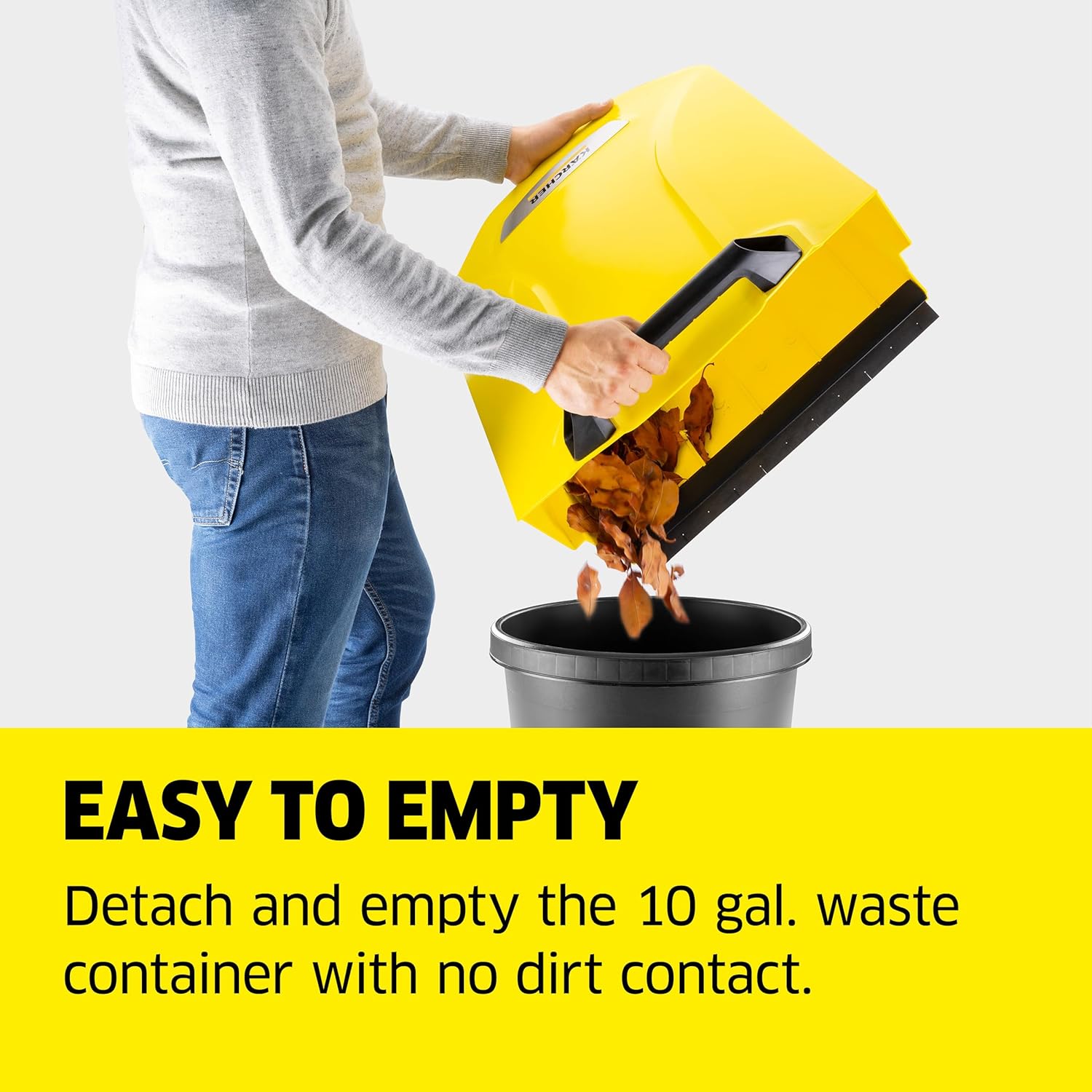 Kärcher Walk-Behind Outdoor Push Sweeper S 6 Twin for Workshops, Warehouses or Garages - 6X Faster Than a Push Broom, 10 Gallon Capacity, 33.9