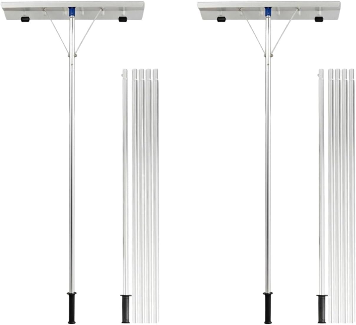 Roof Rake with Adjustable Telescoping Extra Long Handle, Lightweight Snow Shovel Roof Rake, for House Roof, Car Snow & Wet Leaves Removal Use(25.4mm)