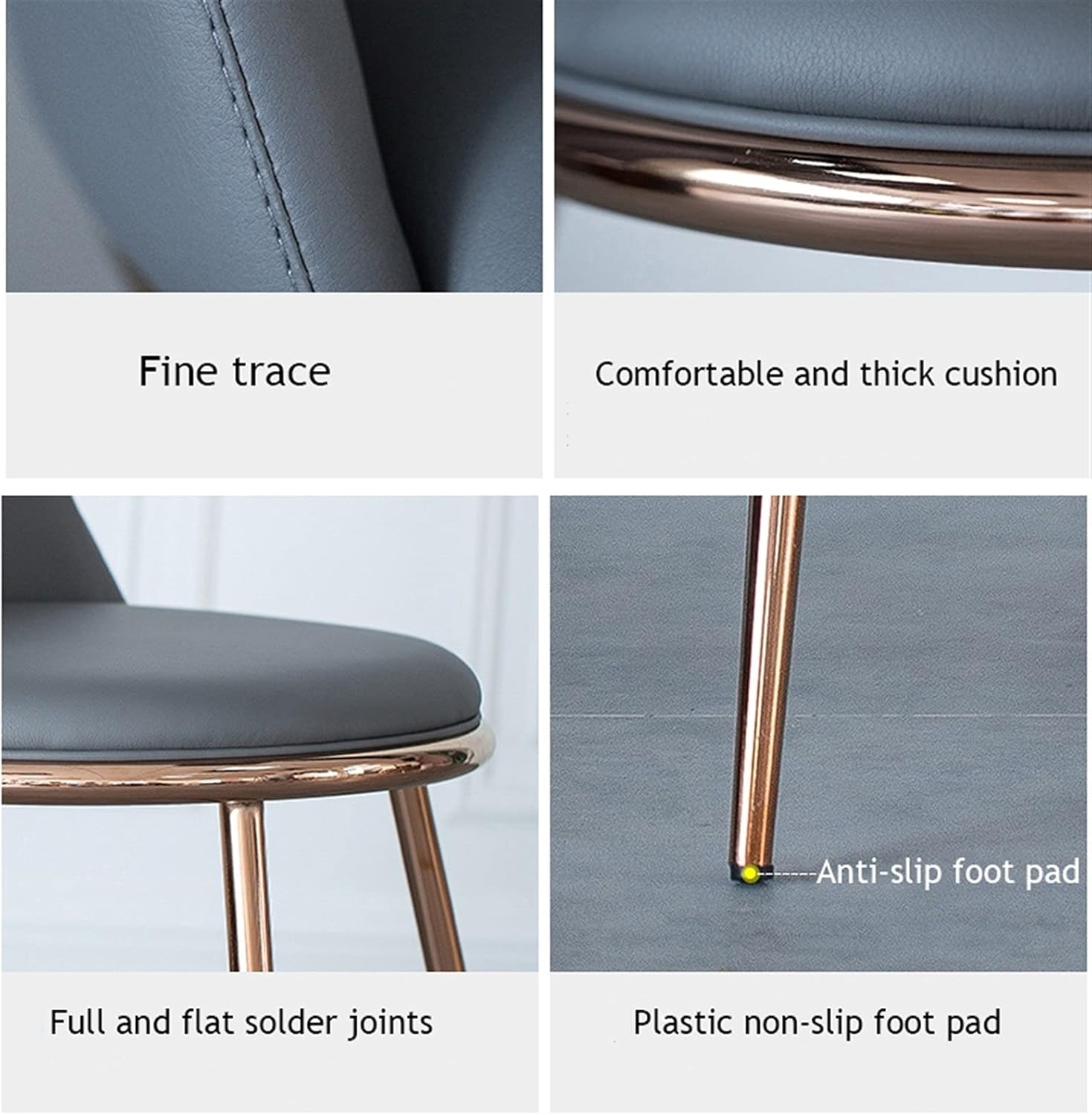 Modern Kitchen Dining Room Chairs Water Proof PU Leather Dining Chairs with Metal Legs Soft Cushion Seat and Back for Office Lounge Kitchen Bedroom (Color : Yellow)