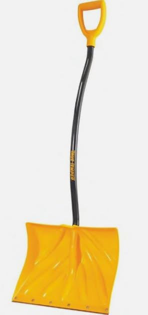 Mountain Snow Shovel 18in Ergonomic Large Grip Blade Shape Shoveling Pushing