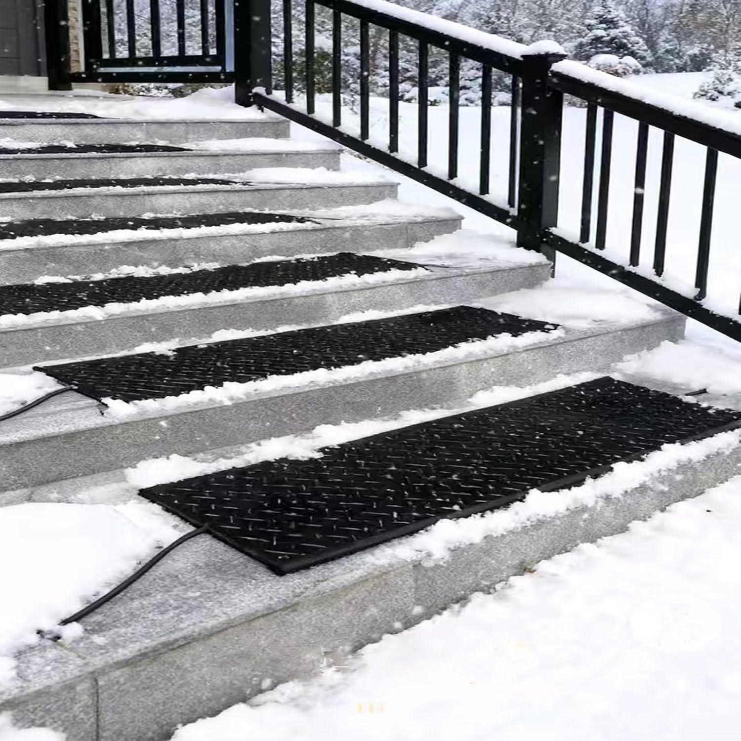 Outdoor Step Snow-Melting pad 10 * 30 inches /10 * 48 inches Heating Type, Pressure-Resistant and Durable, Suitable for de-Icing at The Entrance of Villas/Shops(10x48in/(25.4x120cm))