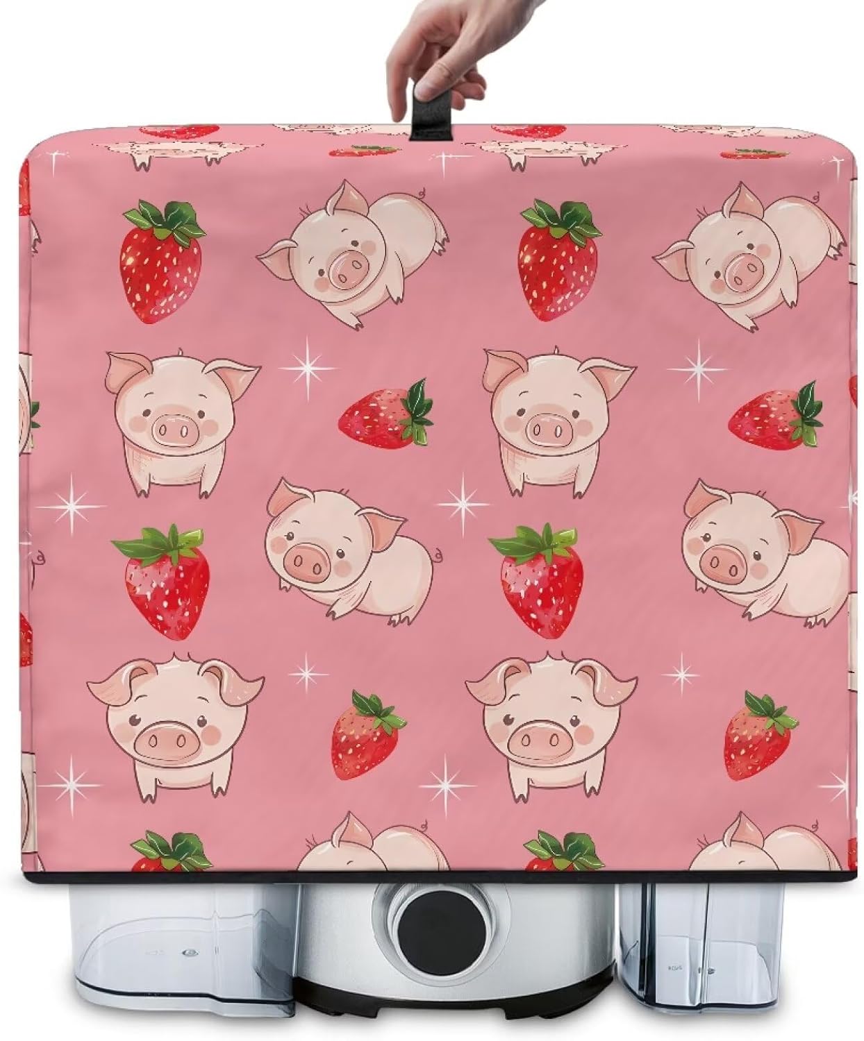 Strawberry Pig Blender Cover with Floral Prints – Juicer Dust Cover for Kitchen, Fits Most Small Appliances, Easy to Store & Wash, Stylish Home Decor