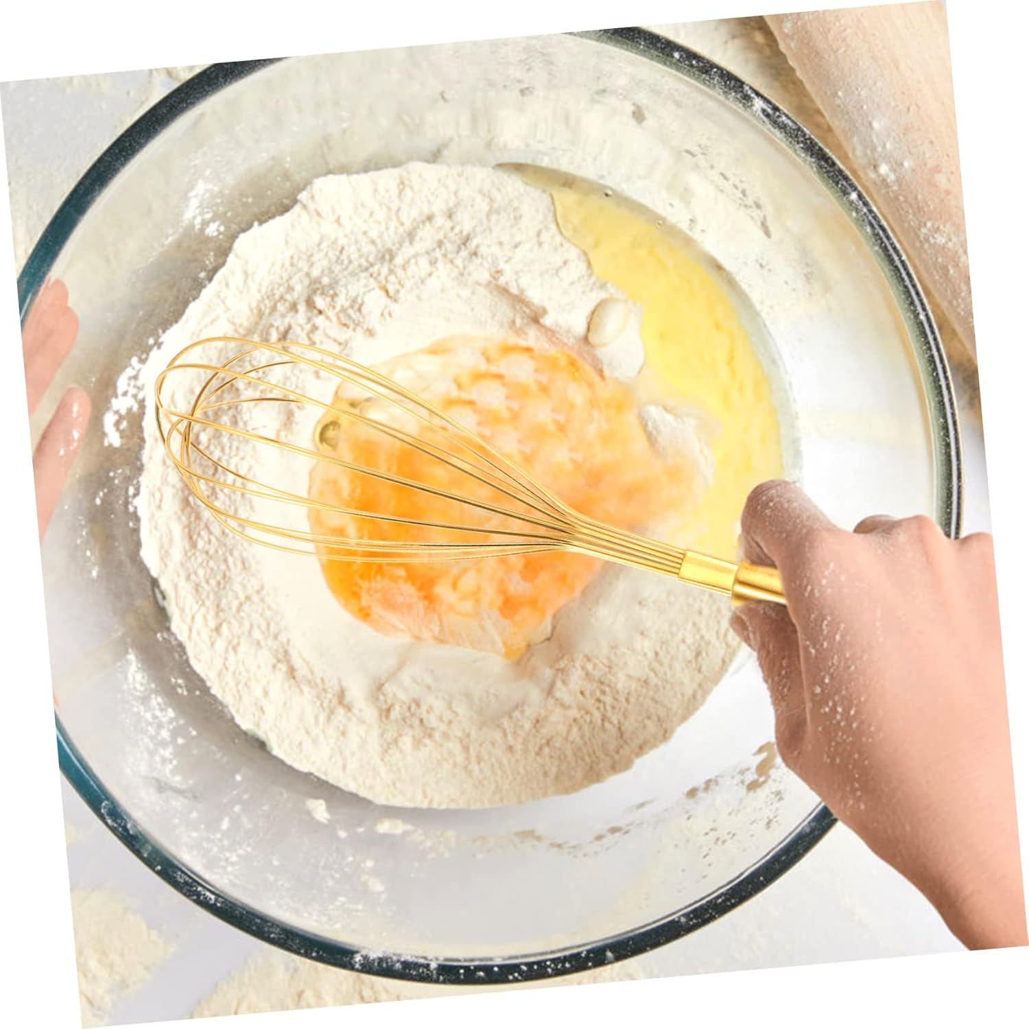 Egg Yolk Separator Egg Beater Manual Mixer Whisk for Omelette Maker Blender and Sauce Mixing