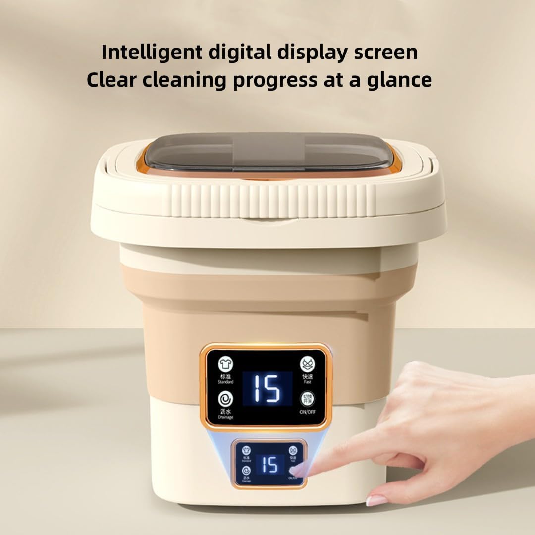 Portable Mini Folding Washing Machine，9L Dormitory Small Automatic Washing and Stripping Integrated Washing Machine，Underwear or Small Items, Apartment, Dorm, Camping, RV Travel Laundry (Purple)