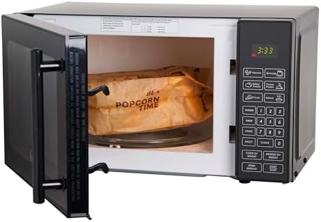 Avanti MT81K1BH Microwave Oven 700-Watts Compact with 6 Pre-Set Cooking Settings, Speed Defrost, Electronic Control Panel and Glass Turntable, 0.8 Cu.Ft., Black