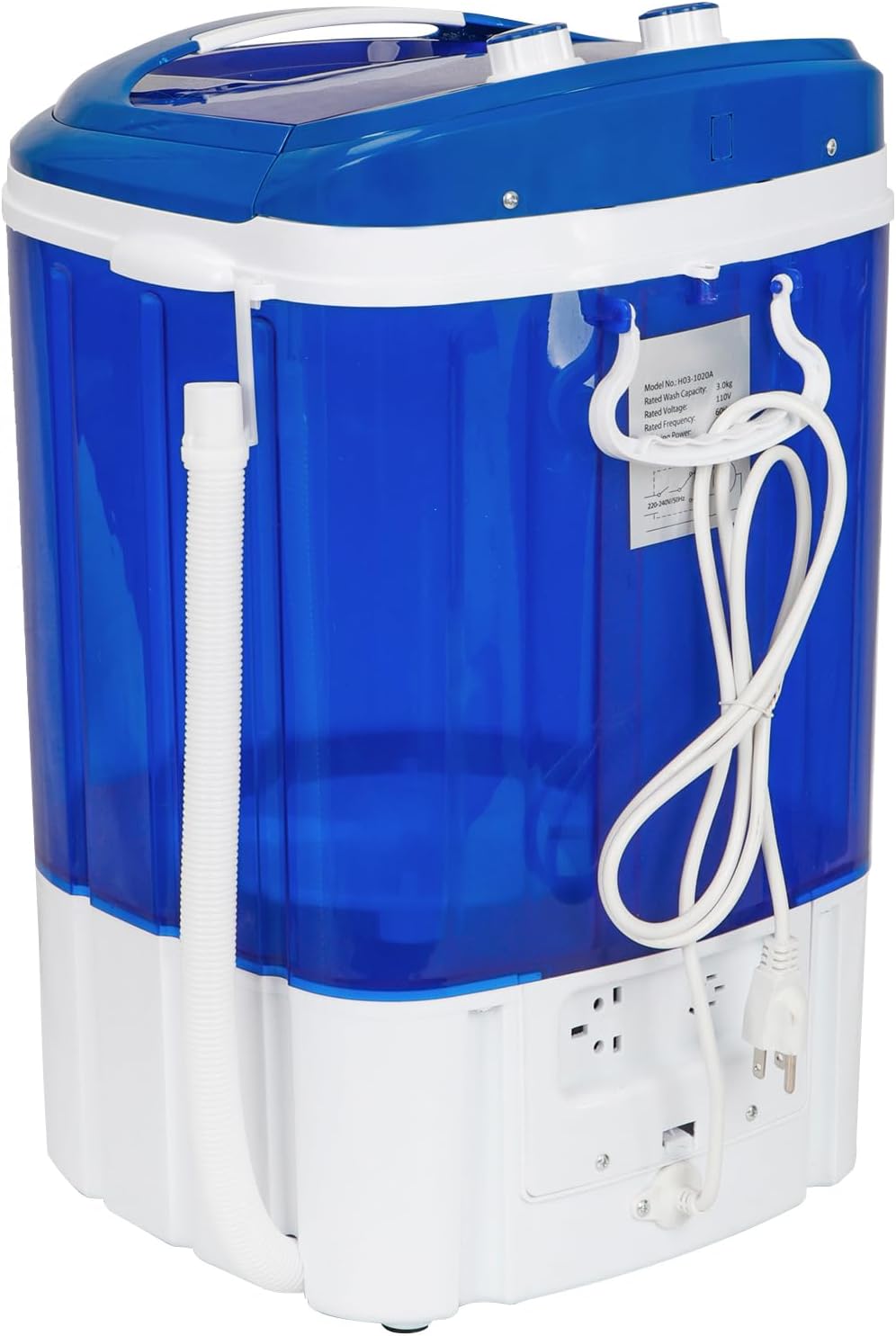 HomGarden 6.6lbs Portable Washing Machine Mini Washing Machine for Compact Laundry,ingle Tub Laundry Small Washer for Apartments, Dorms,Traveling, RV, Blue