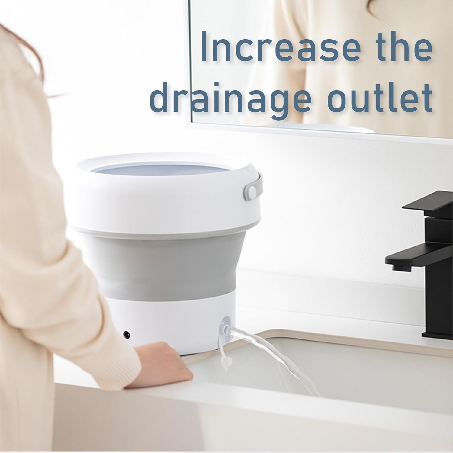 Underwear Socks Folding Washer Foldable Washing Machine With Drain Basket For Baby Clothes Underwear Laundry Appliance Travel Washing Machine