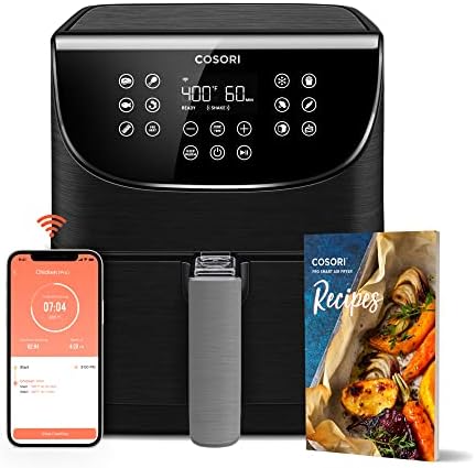 COSORI Air Fryer 5.8QT Pro Gen Smart 11-in-1 Toaster Oven , 100 Recipes Cookbook, 200+ Online Recipes , APP and Touch Screen Control, Works with Alexa & Google Assistant, Dishwasher-Safe Square Basket