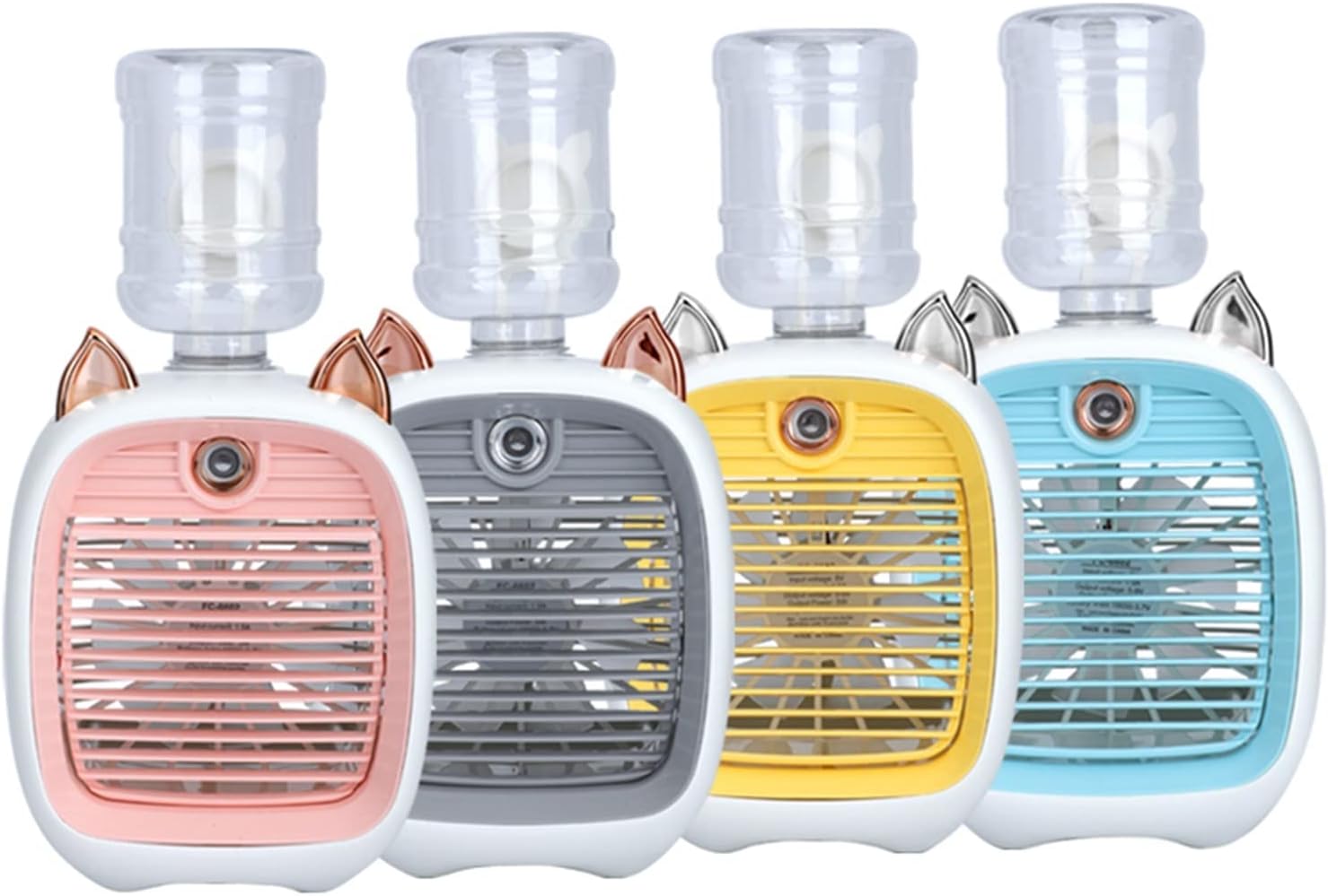 Humidifiers for Bedroom 1200/2400mAh Air Conditioner Portable Camping Fan Rechargeable Spray Cooling Cute Air Humidifier Fan Outdoor Home Humidifier for Home (Color : 2400mAh Pink)