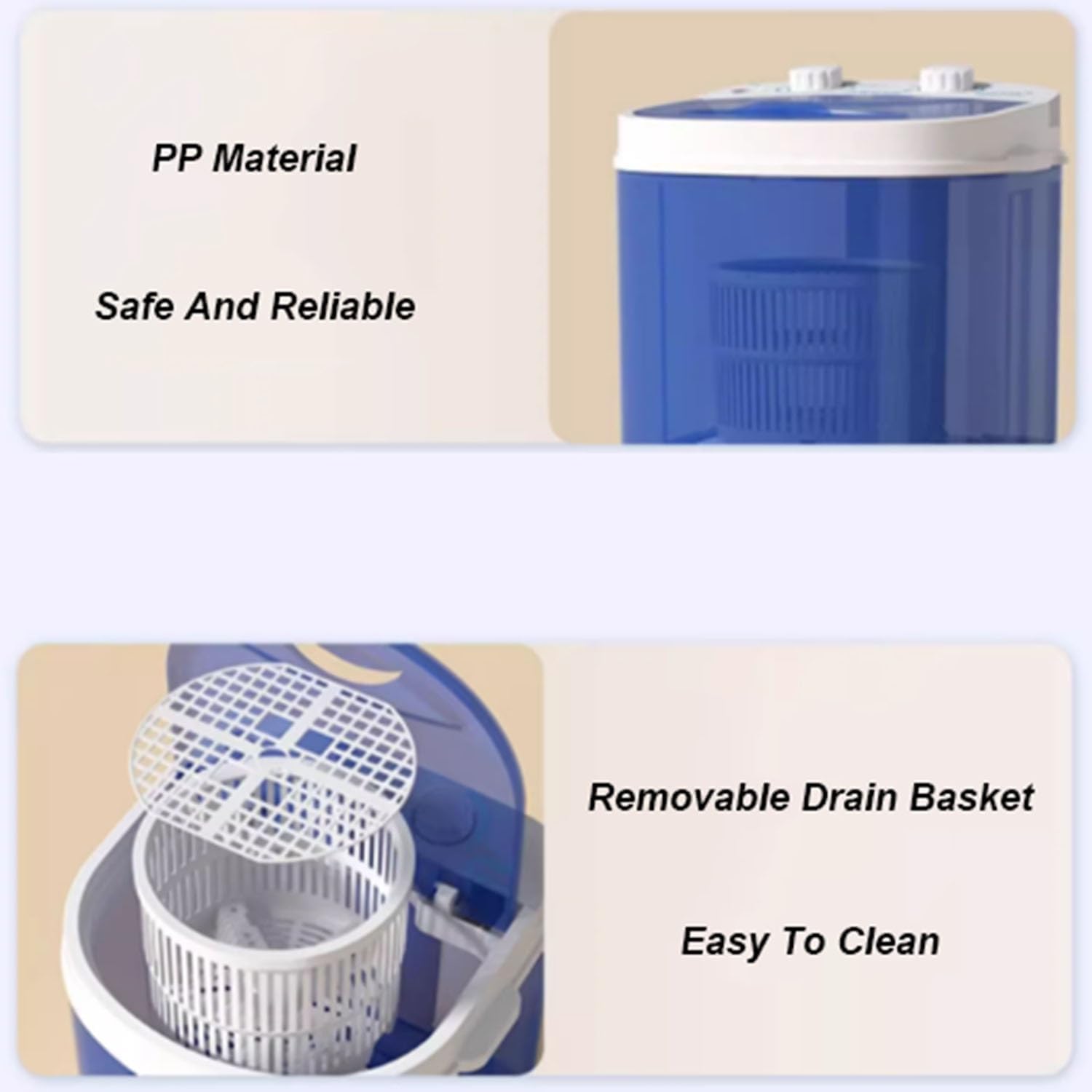 Portable Washing Machine, Mini Washing Machines, Space Saving Washer, Powerful Washer for Apartment, RV, Travel, Underwear, Socks, Baby Clothes