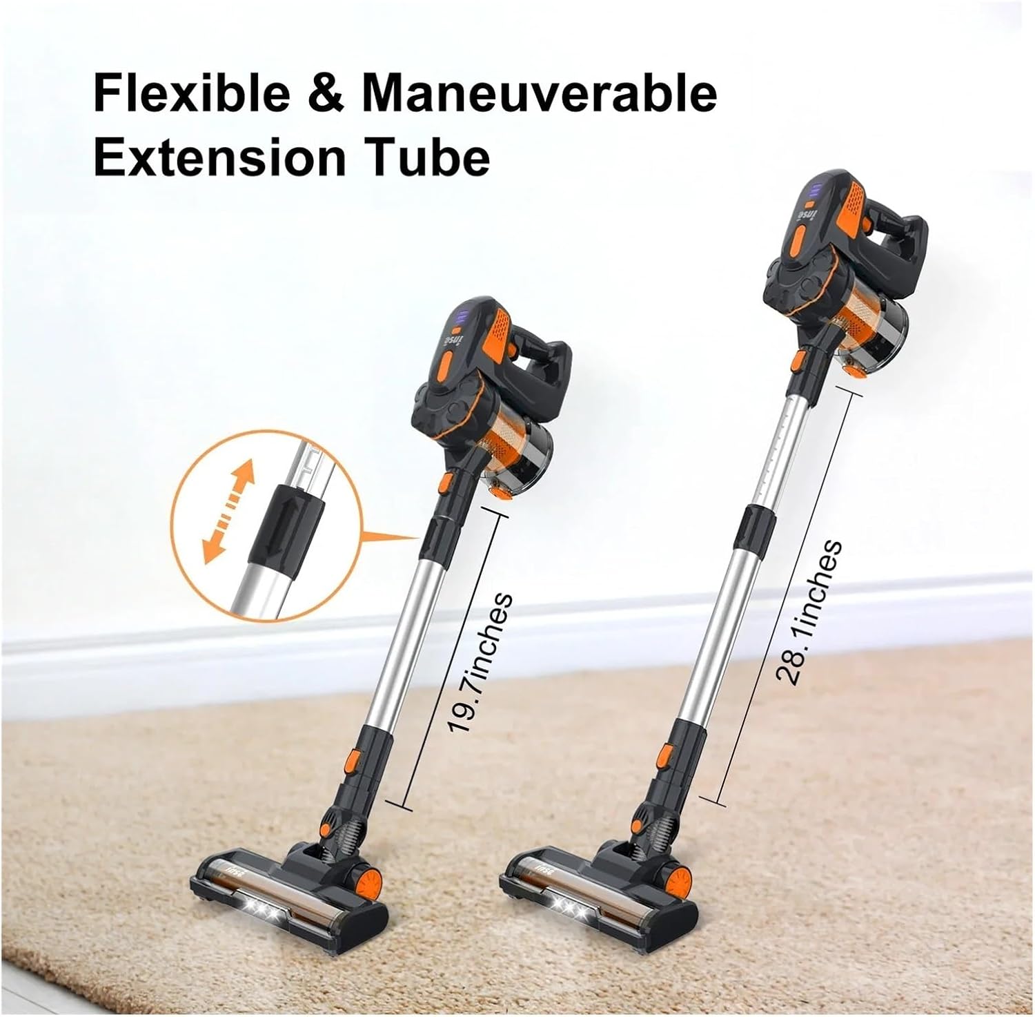 Compatible With INSE V70 Cordless Vacuum Cleaner, 16KPa Suction Power, 10-in-1 Multi-Surface Stick Vacuum, 40min Runtime For Hardwood Floor Carpet Pet Hair Home Car Cleaning(V70 Blue)