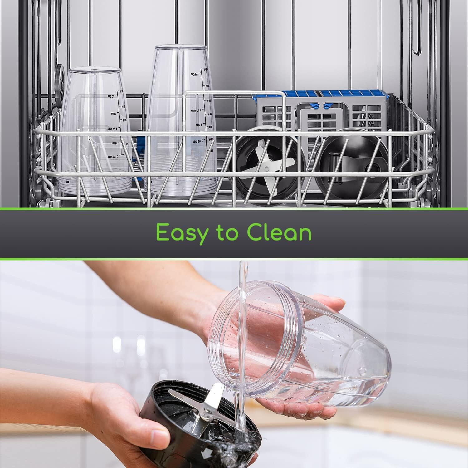 Aigostar Bullet Blender for Shakes and Smoothies, Personal Blender for Kitchen, Smoothie Blender Juice Licuadora Crushing Ice Puree Frozen Fruit, Countertop Blender with 24&20 oz To-Go Cups