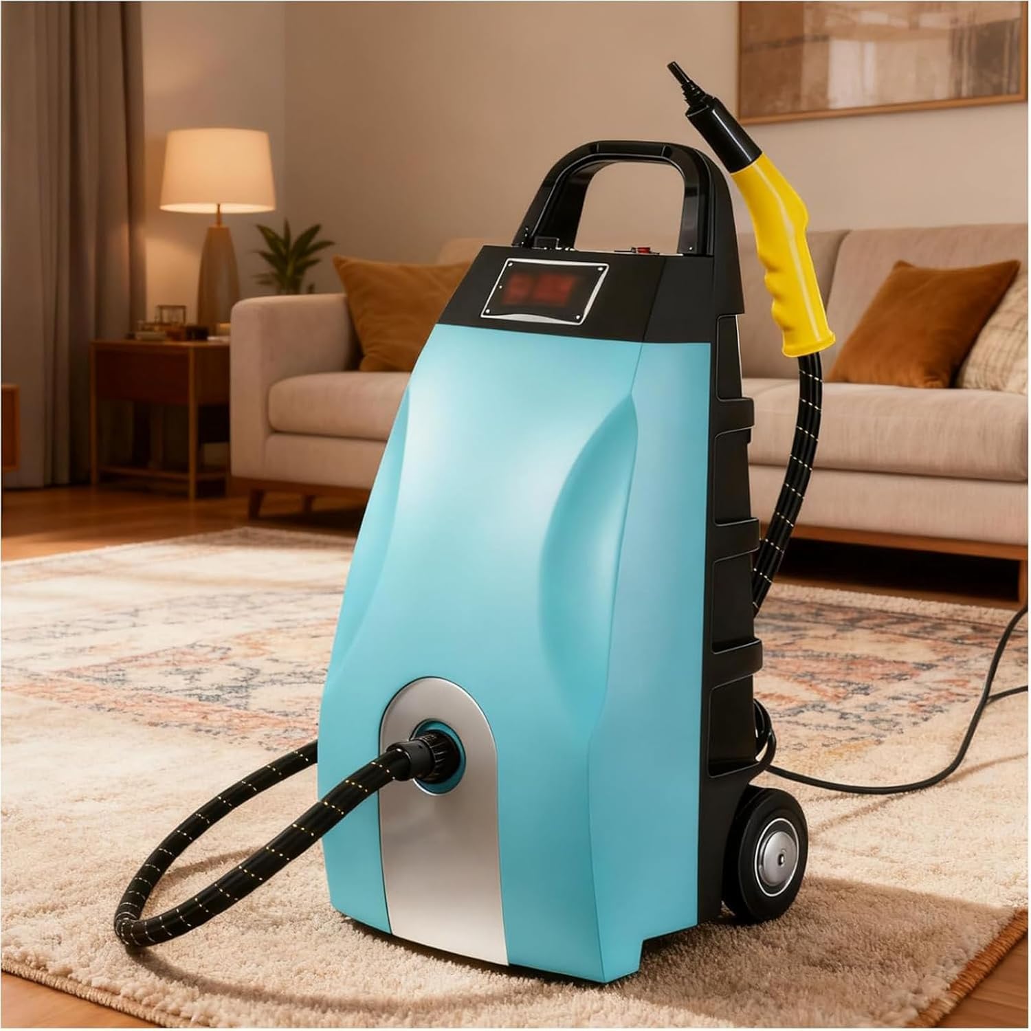 3.5L Multi-Purpose Steam Cleaner,High Temp High Pressure Steam Jet Washer,for Home, Car, Hotel & AC Cleaning,40 - sec Heat - Up,2500W Blue