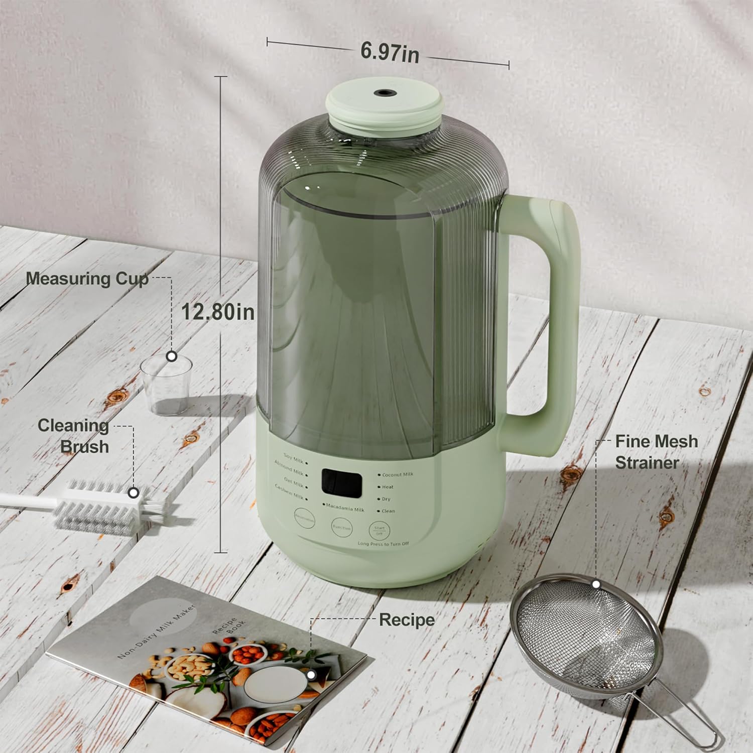 40oz Nut Milk Maker Blender, 9 in 1 Nut Milk Maker Machine for Soy Almond Oat Plant-Based and Non-Dairy Milk, Automatic Soy Milk Maker with Low Noise/3-minute Cold Press/Delay Start/Auto Clean