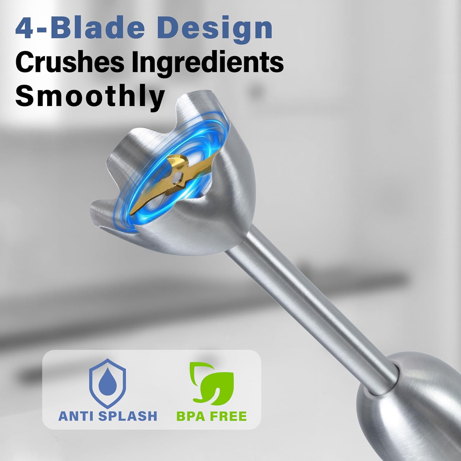 Immersion Blender Handheld, 5 in 1 Hand Blender, 12 Speed Stainless Seel Immersion Blender, Whisk, Chopper, Beaker, Beaters, Christmas Gift, New Year Gift