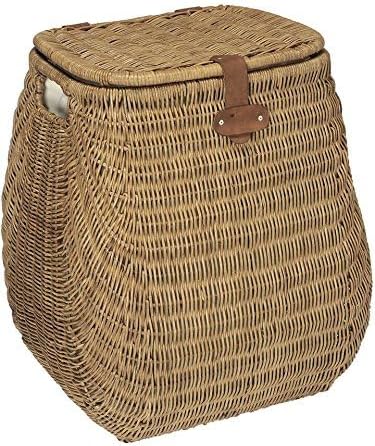 KOUBOO Wicker Rattan Laundry Hamper with Lid, Stylish Woven Basket for Laundry, Towels Blankets, Dirty Clothes, Ideal for Bedroom, Bathroom, Brown