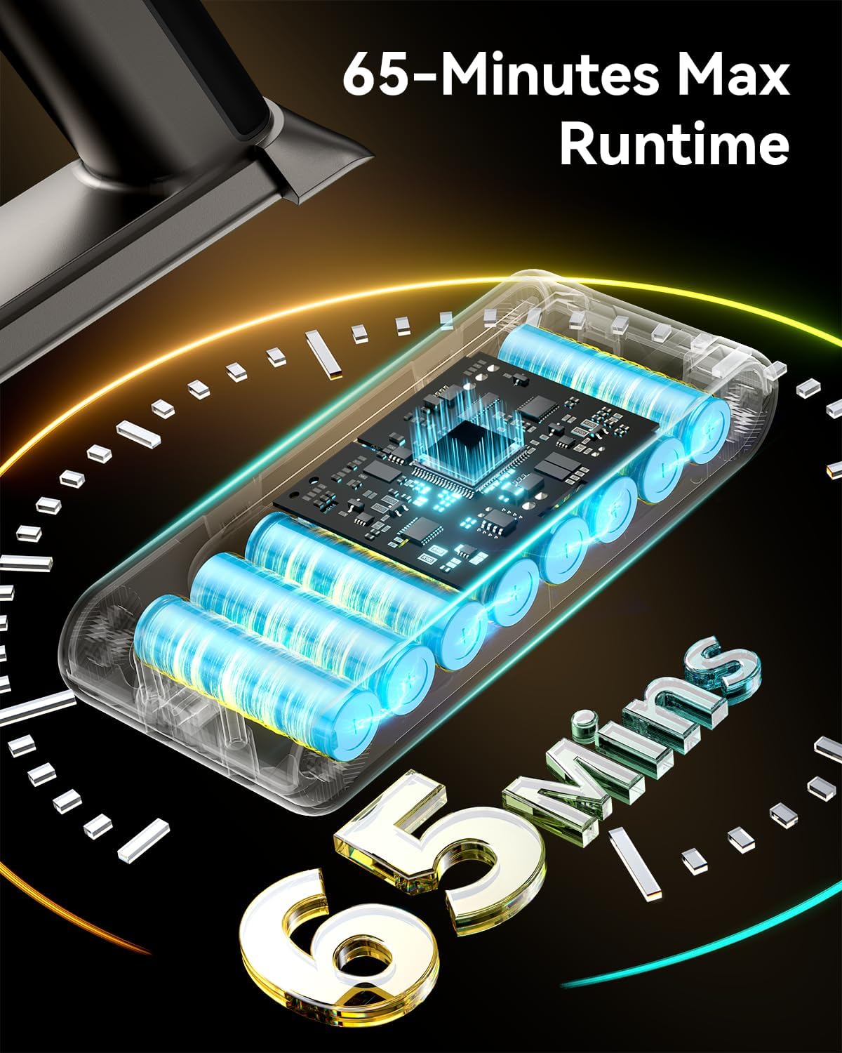 Cordless Vacuum Cleaner, 50KPA 65Mins XL Dust Cup Vacuum Cleaners for Home, Stick Vacuum with Anti-Tangle Brush,LED Display,Self-Standing, Vacuum Cordless for Hardwood Floor, Carpet, Pet Hair