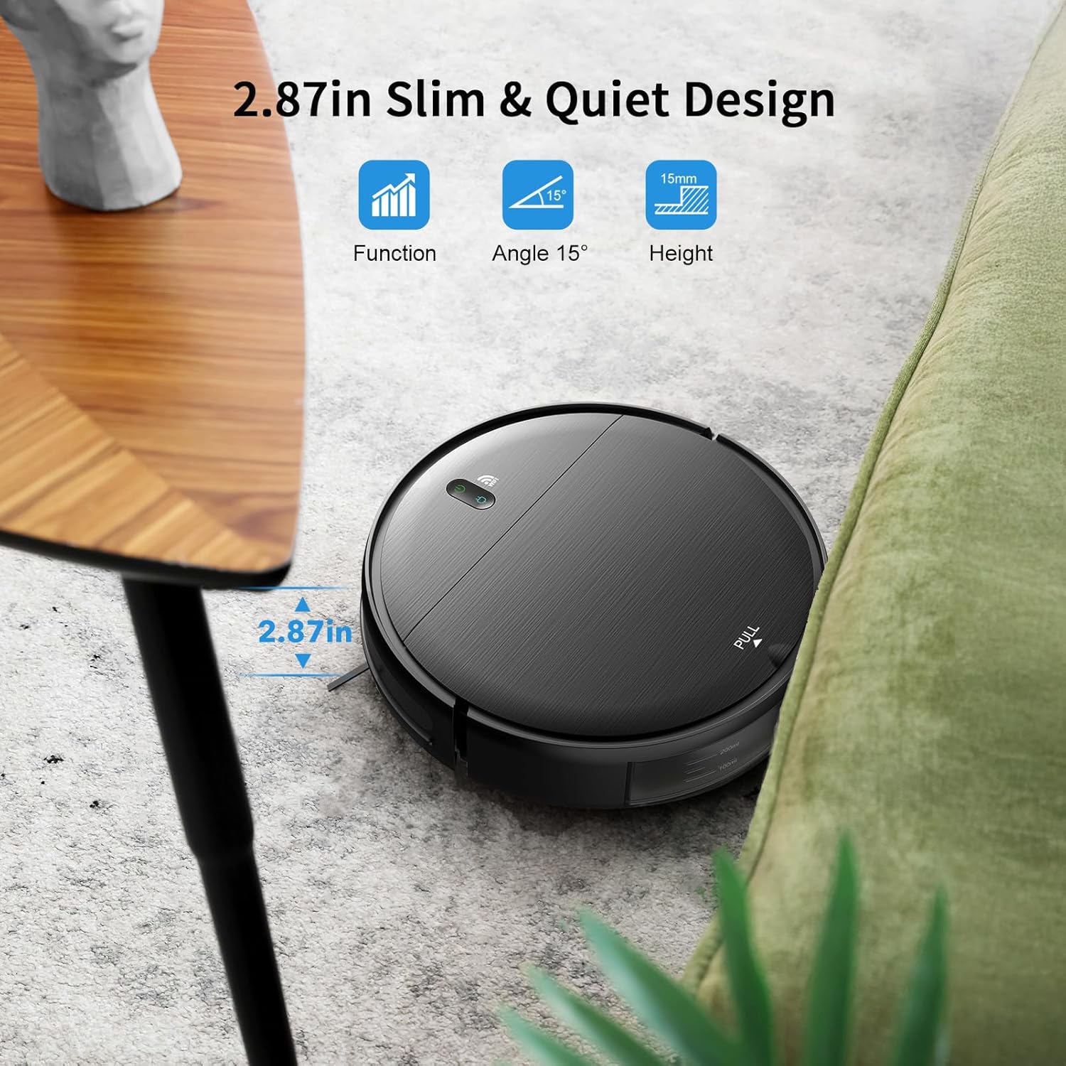 MAMNV Robot Vacuum and Mop,2 in 1 for Carpet & Hard Floor,Robotic Vacuum Cleaner with Alexa/Voice/App,Powerful & Quiet for Pet Hair,Slim 2.87