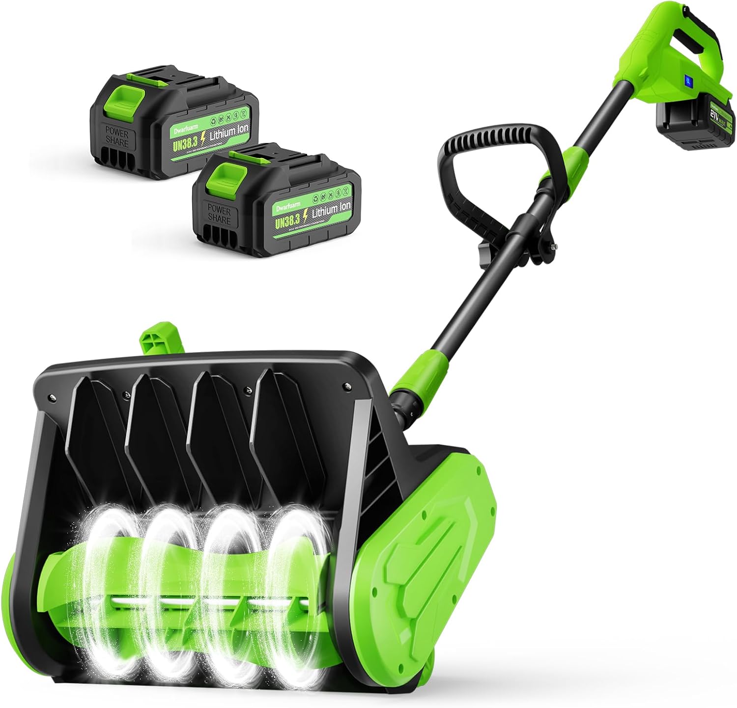 21V Cordless Electric Snow Shovel with 2×4.0Ah Batteries, LED Battery Display, 13.5