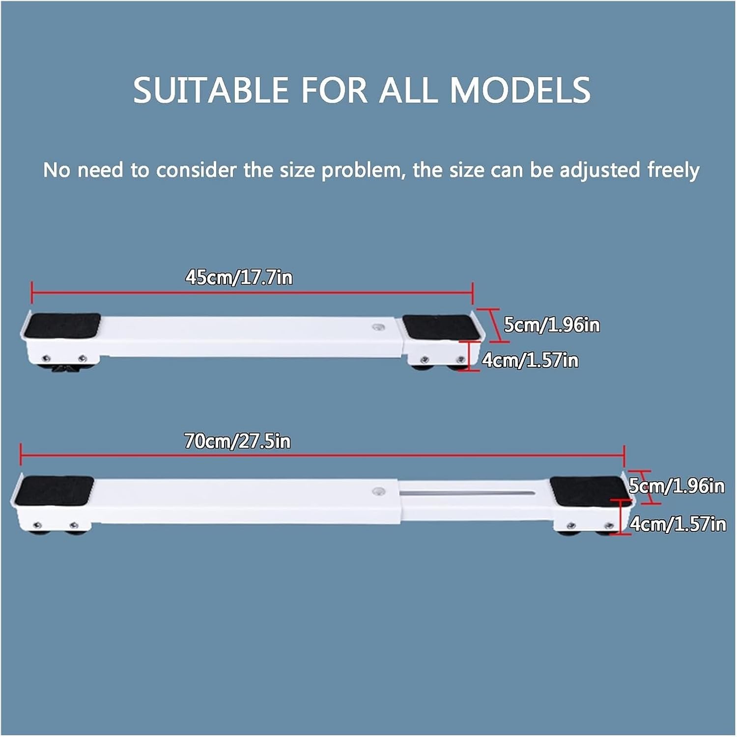 Fridge Stand,Washing Machine Base, Multi-Functional Movable Adjustable Washer Dryer Refrigerators Pedestal Moving Cart(Silver)