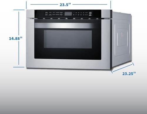 Summit 24” Built In Microwave, 1.2 cu.ft. Drawer Microwave, ADA Compliant, Black & Stainless Steel - MDR245SS (24 Inch)