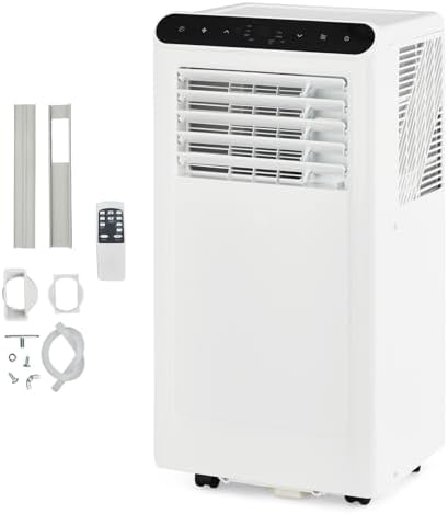 10000 BTU Portable Air Conditioner with Remote Control - 3-In-1 Quiet AC Unit, Dehumidifier & Fan for 350 Sq.Ft Rooms. Includes Window Kit, 24H Timer & Sleep Mode