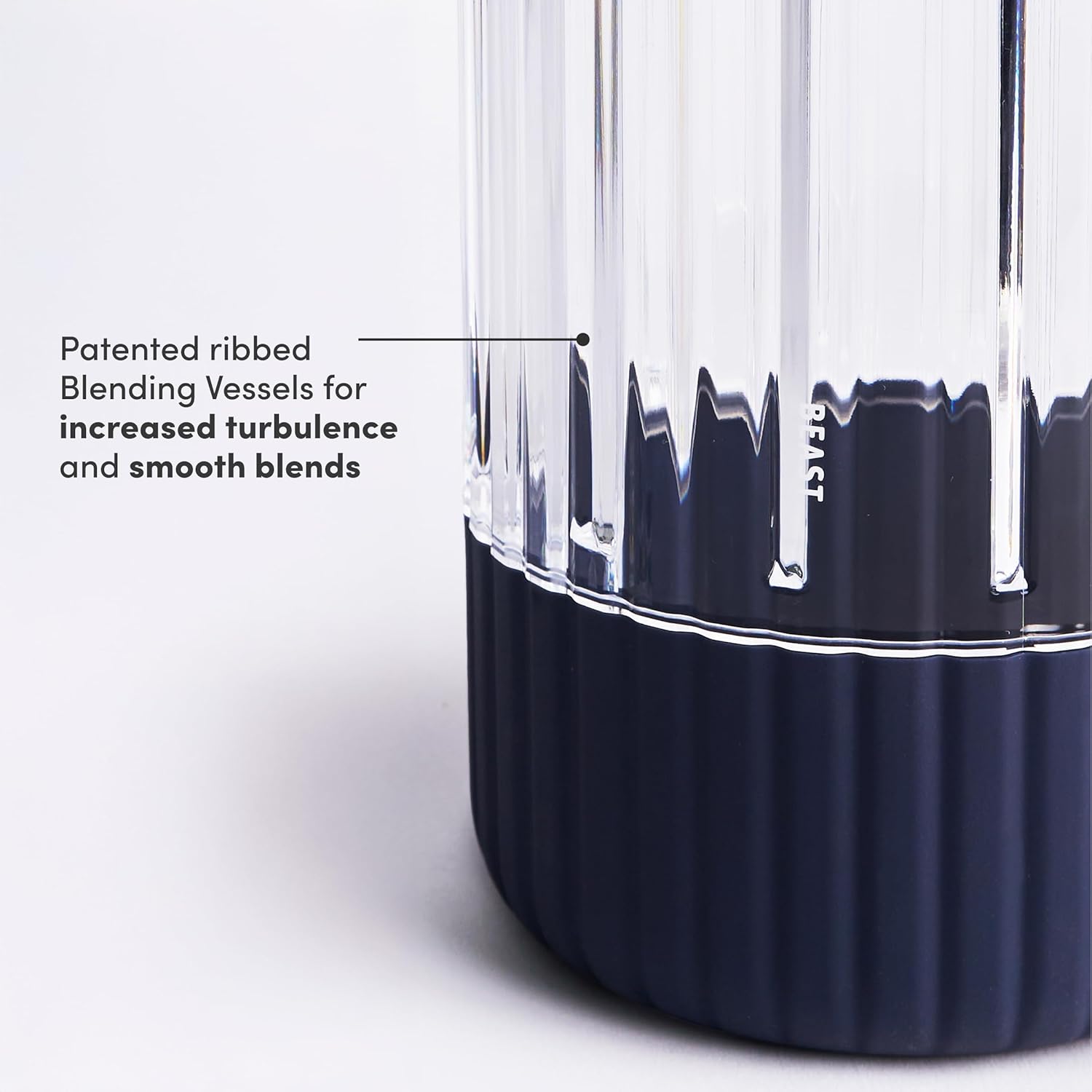 Beast Mega 1200 | Premium Countertop Blender | Smoothies, Shakes, Sauces, Dips, Soups | Blends Ice and Frozen Fruit | Includes Extra Lids and Straw System | 1200W | (Navy, 120V)