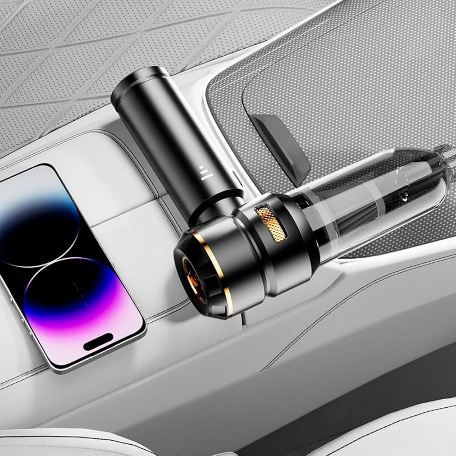 Vortify Handheld Vacuum Cordless, vortify car Vacuum Powerful Suction, 4-in-1 Rechargeable Mini Vacuum Cleaner with HEPA Filter & LED, Portable Car Interior Detailer for Auto/Truck(Gold)